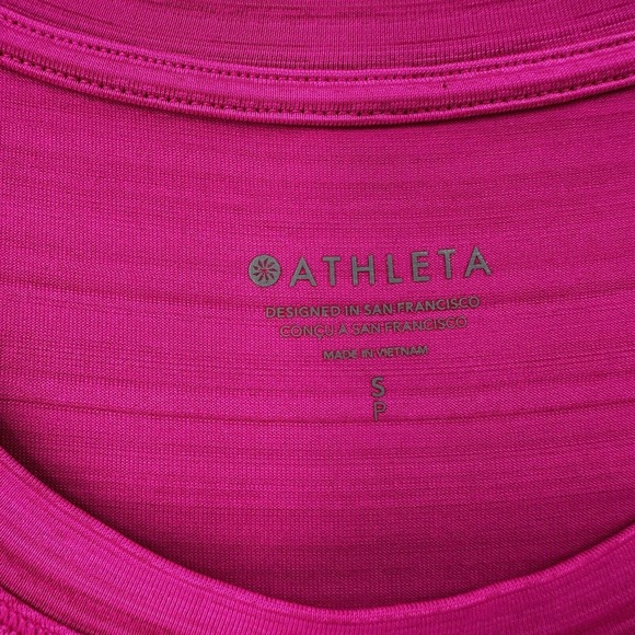 Athleta Rise Above Rib Crop Tank Top Womens SMALL Pink‎ Stretch - Picture 6 of 14